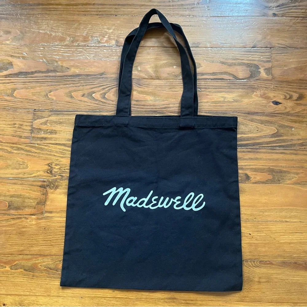 Madewell Bien Fait‎ Reusable Canvas Tote Bag Black Collegiate